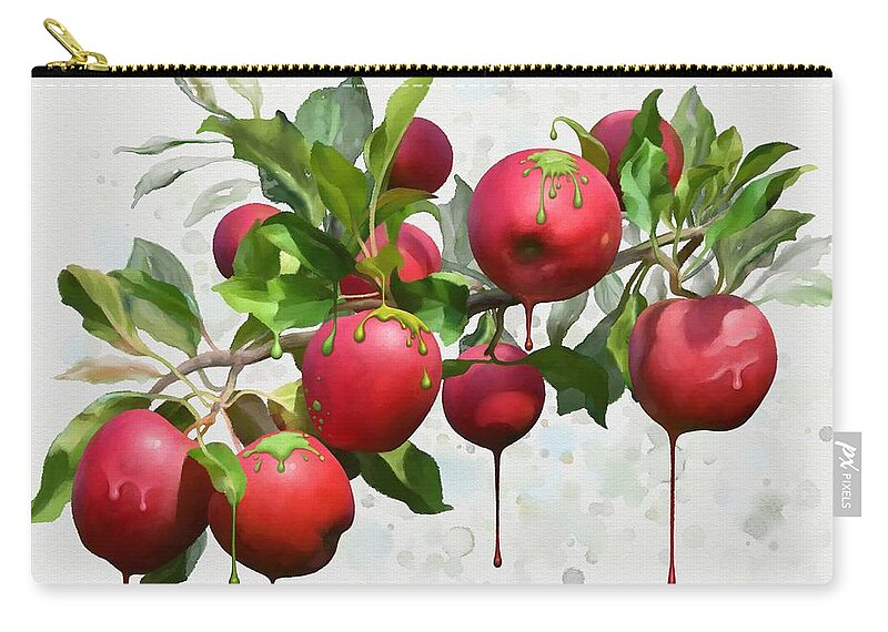 Painting Carry-all Pouch featuring the digital art Melting Apples by Ivana Westin