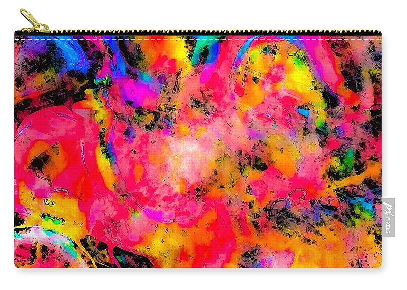 Abstract Zip Pouch featuring the digital art Melting Popsicles by Abbie Loyd Kern