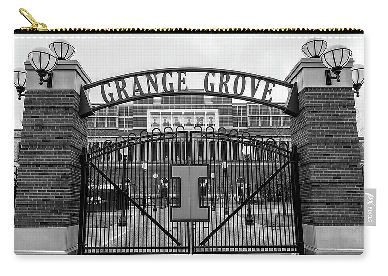 Big Ten Zip Pouch featuring the photograph Memorial Stadium Grange Grove by John McGraw