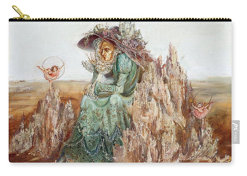 Maya Gusarina Zip Pouch featuring the painting Memories by Maya Gusarina