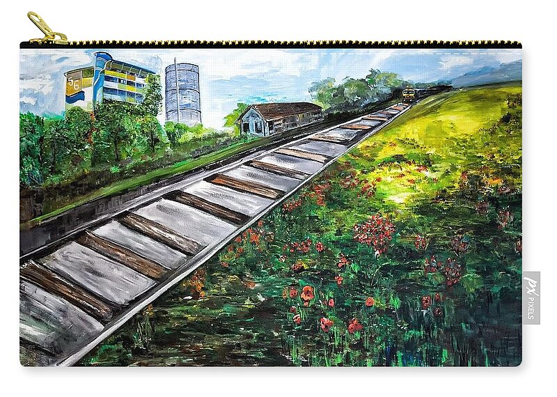 Commonwealth Singapore Zip Pouch featuring the painting Memories of Commonwealth by Belinda Low