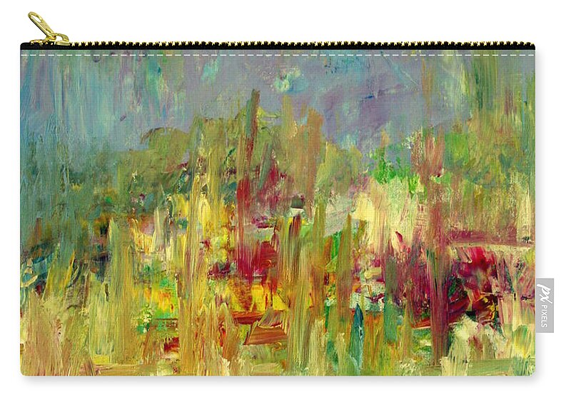Abstract Carry-all Pouch featuring the painting Memories of Grandmothers Flower Garden by Julie Lueders 