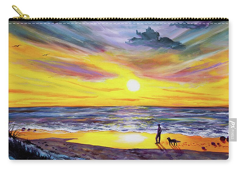 Monterey Zip Pouch featuring the painting Memories of My Father by Laura Iverson