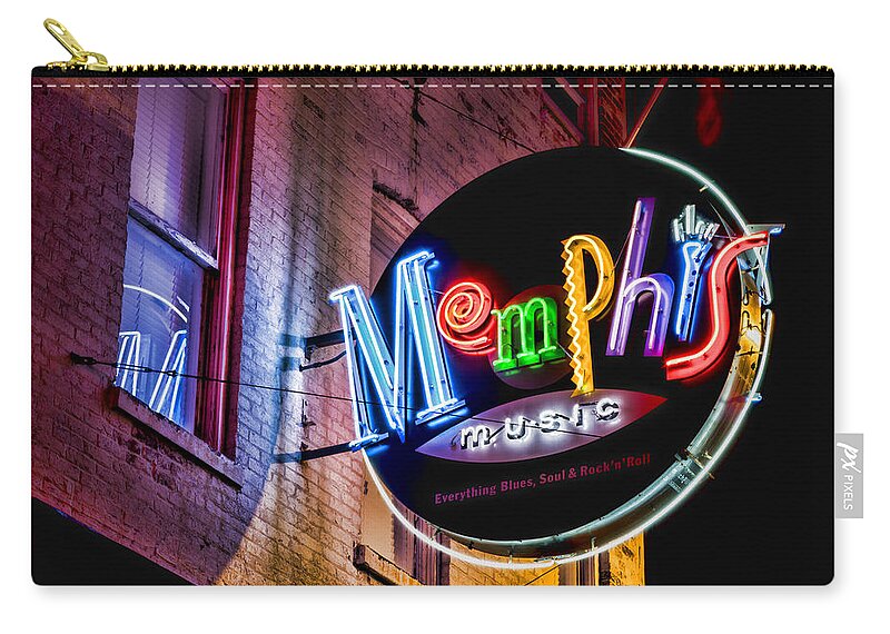 Memphis Zip Pouch featuring the photograph Memphis Music by Stephen Stookey