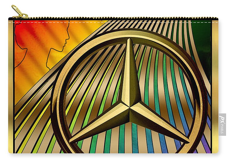 Mercedes Zip Pouch featuring the digital art Mercedes by Chuck Staley