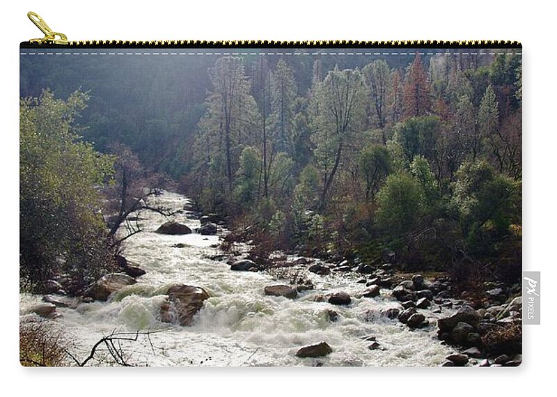 Merced River Zip Pouch featuring the photograph Mercrd River Ca A by Phyllis Spoor