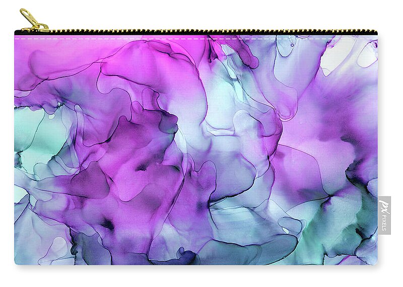Ink Zip Pouch featuring the painting Mermaid Abstract Ink Painting by Olga Shvartsur