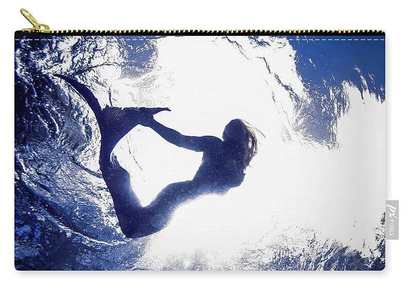 Mermaid Zip Pouch featuring the photograph Mermaid from below by Steve Williams