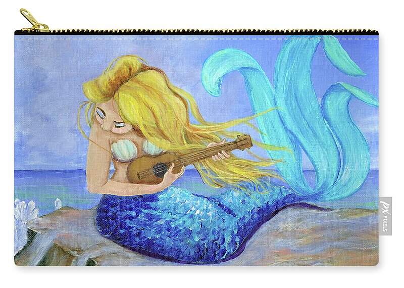 Mermaid Carry-all Pouch featuring the painting Mermaid Song by Donna Tucker