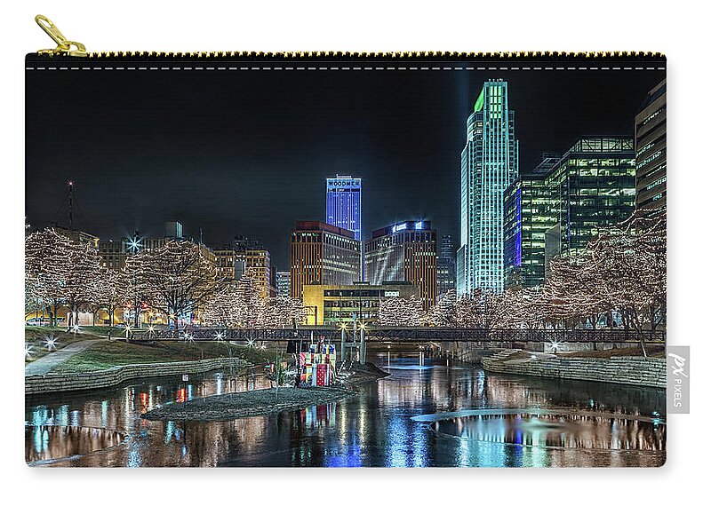 Omaha Carry-all Pouch featuring the photograph Merry Christmas Omaha by Susan Rissi Tregoning