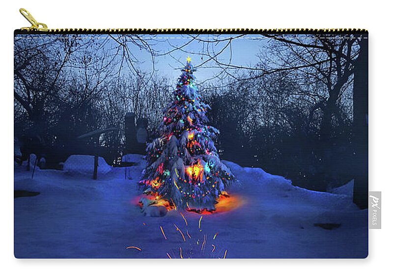 Christmas Tree Zip Pouch featuring the photograph Merry Christmas by Phil Koch