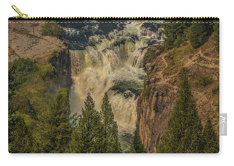 Mesa Falls Zip Pouch featuring the photograph Mesa Falls In Summer by Yeates Photography