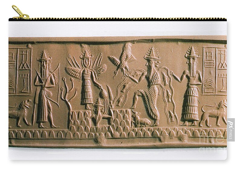 History Zip Pouch featuring the photograph Mesopotamian Gods by Photo Researchers