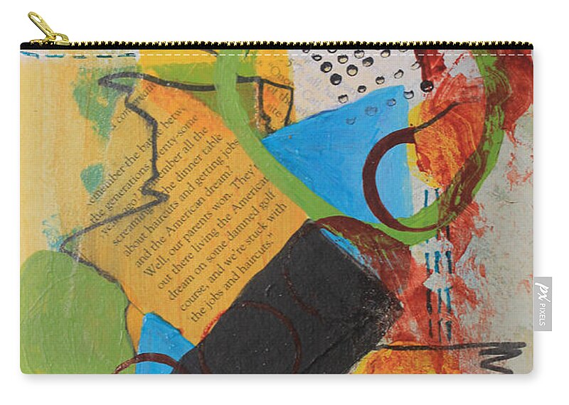 Abstract Carry-all Pouch featuring the painting Messy Circles of Life by April Burton