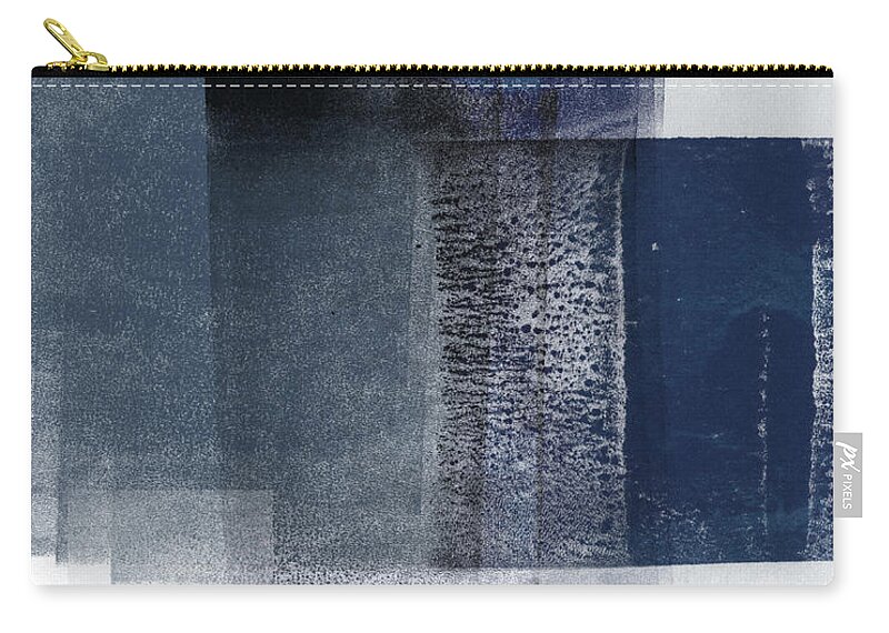 Blue Zip Pouch featuring the mixed media Mestro 2- Abstract Art by Linda Woods by Linda Woods