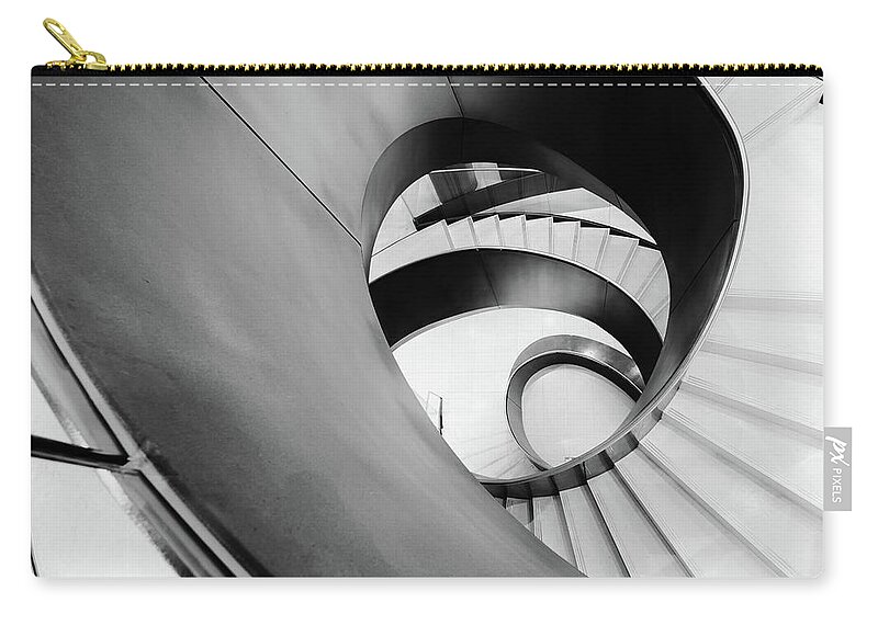 Spiral Staircase Zip Pouch featuring the photograph Metal Spiral Staircase London by John Williams