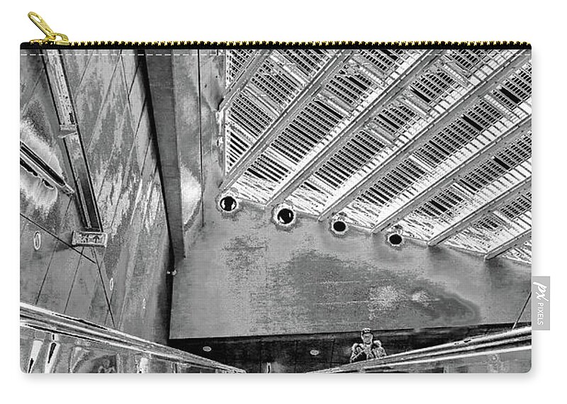Architecture Zip Pouch featuring the digital art Metro Line 4 Structures, Budapest 3 by Judith Barath