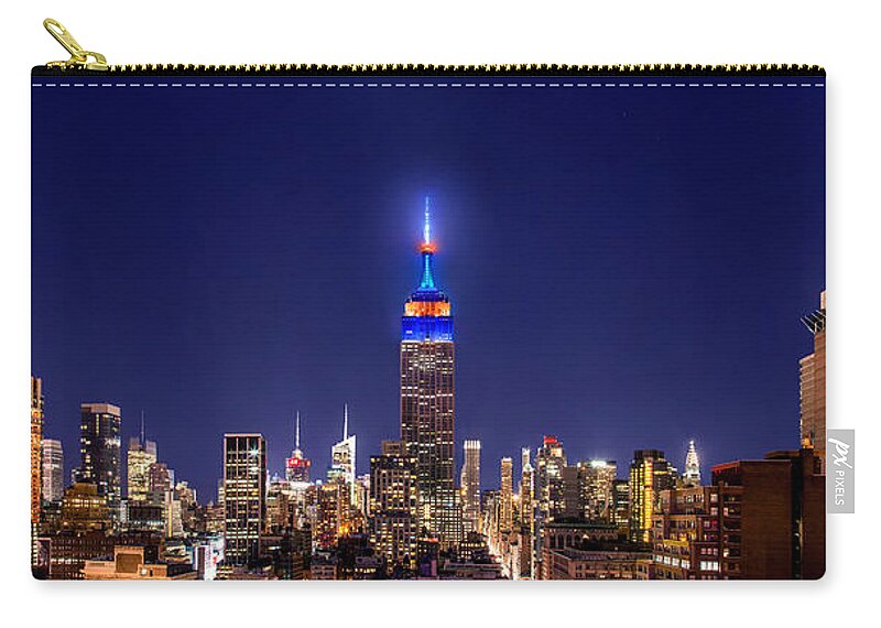 Empire State Building Zip Pouch featuring the photograph Mets Dominance by Az Jackson