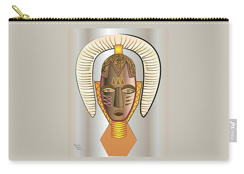 Serene Zip Pouch featuring the digital art Mhask I by Brenda Dulan Moore