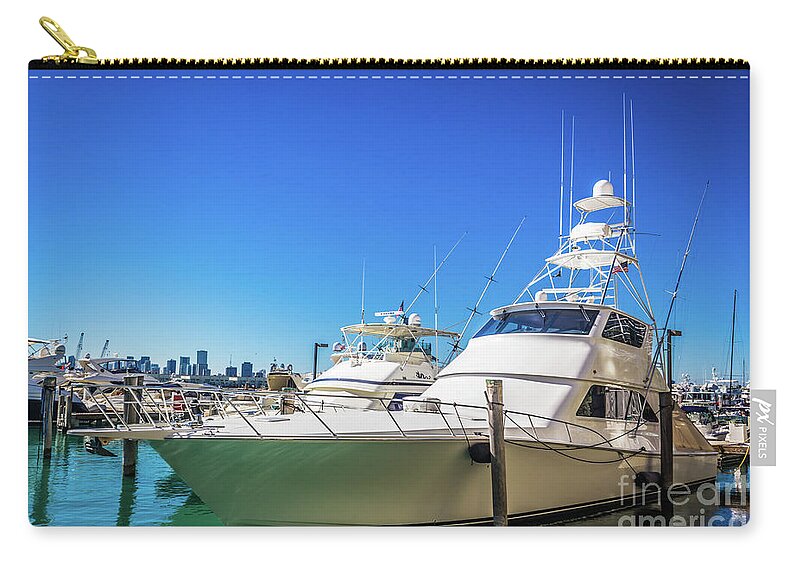 Luxury Yacht Artwork Zip Pouch featuring the photograph Luxury Yacht Artwork 4529 by Carlos Diaz