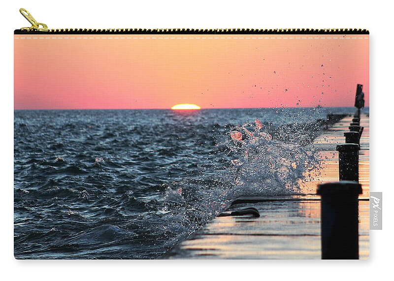 Splash Zip Pouch featuring the photograph Michigan Summer Sunset by Bruce Patrick Smith