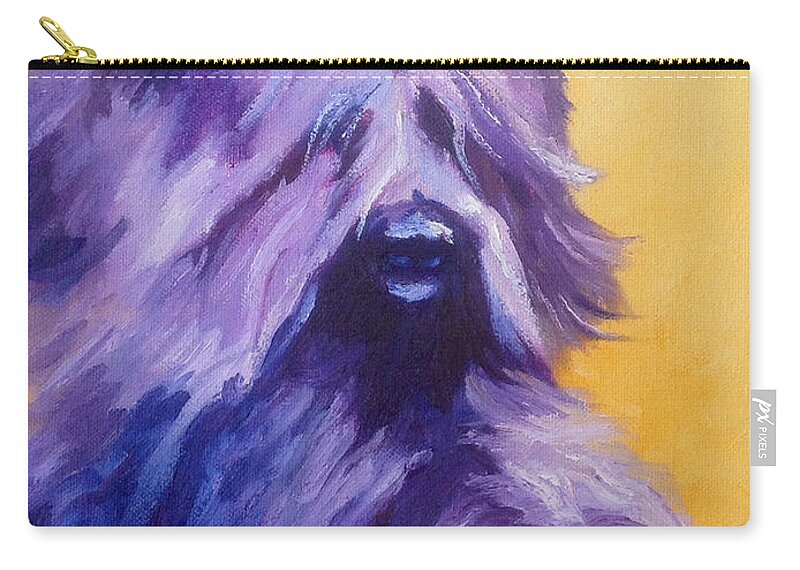 Skye Terrier Zip Pouch featuring the painting Mick Skye Terrier by Terry Chacon