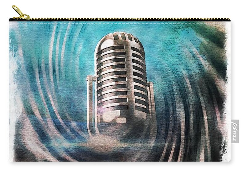 Mic Zip Pouch featuring the photograph Microphone 19 by Jean Francois Gil