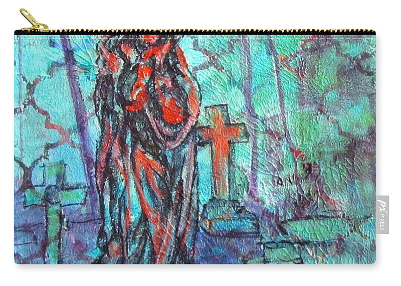 Statue Carry-all Pouch featuring the painting Midnight in the Garden of Good and Evil by Barbara O'Toole