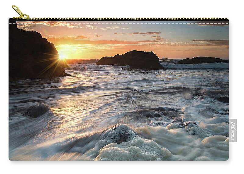 Sunset Zip Pouch featuring the photograph Pescadero Sunset #2 by Janet Kopper