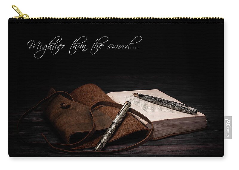 Parker Zip Pouch featuring the photograph Mightier Than The Sword by Tom Mc Nemar