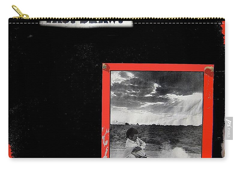 Mike Bowan Fast Draw Artist Collage Casa Grande Arizona 1974-2008 Zip Pouch featuring the photograph Mike Bowan fast draw artist collage Casa Grande Arizona 1974-2008 by David Lee Guss