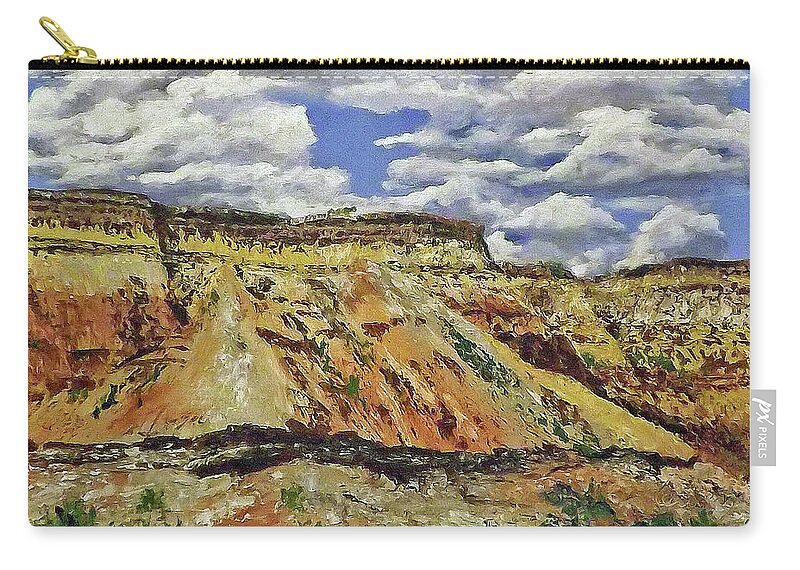 Landscape Zip Pouch featuring the painting Mile Marker 34 / 3 of 6 by Carl Owen