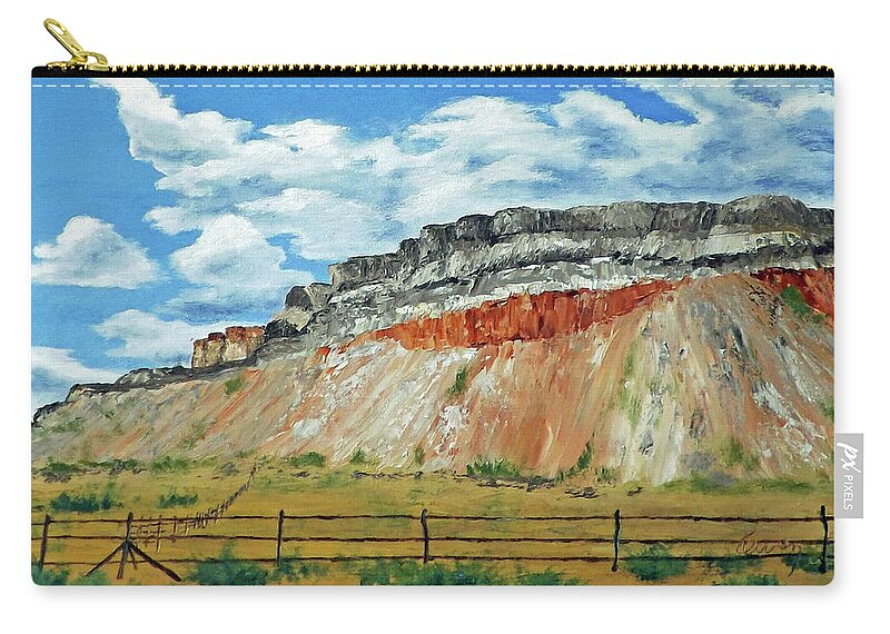 Landscape Zip Pouch featuring the painting Mile Marker 34 / 6 of 6 by Carl Owen