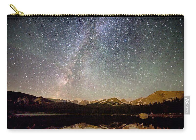 Milky Way Zip Pouch featuring the photograph Milky Way Over The Colorado Indian Peaks by James BO Insogna