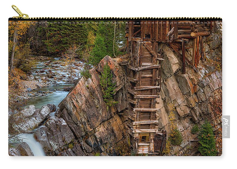 Fall Colors Zip Pouch featuring the photograph Mill in the Mountains by Darren White