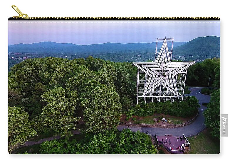 Mill Mountain Zip Pouch featuring the photograph Mill Mountain 2 by Star City SkyCams