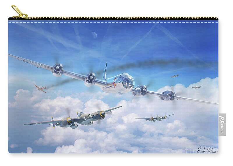 Aviation Art Zip Pouch featuring the painting Million Dollar Baby by Mark Karvon
