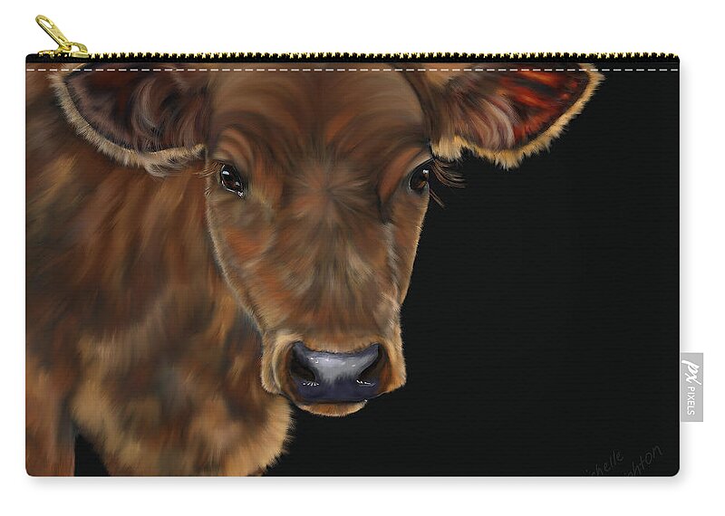 Cow Art Canvas Prints Zip Pouch featuring the painting Milo by Michelle Wrighton