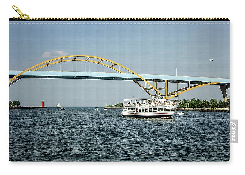 Milwaukee Waterways Zip Pouch featuring the photograph Milwaukee Waterways by Susan McMenamin