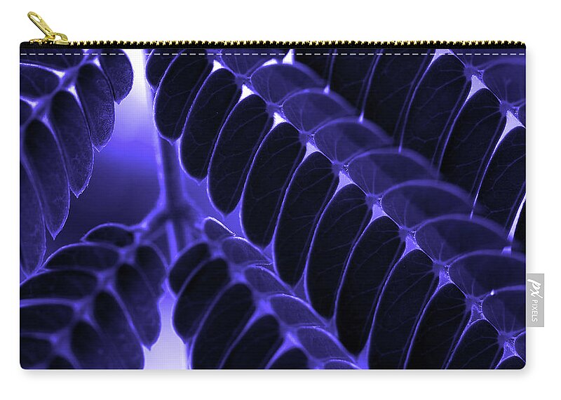 Mimosa Zip Pouch featuring the photograph Mimosa Leaf Abstract 2 by Mike Eingle