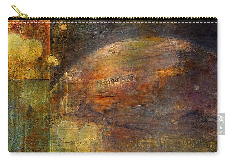 Abstract Zip Pouch featuring the painting Mindfulness by Theresa Marie Johnson