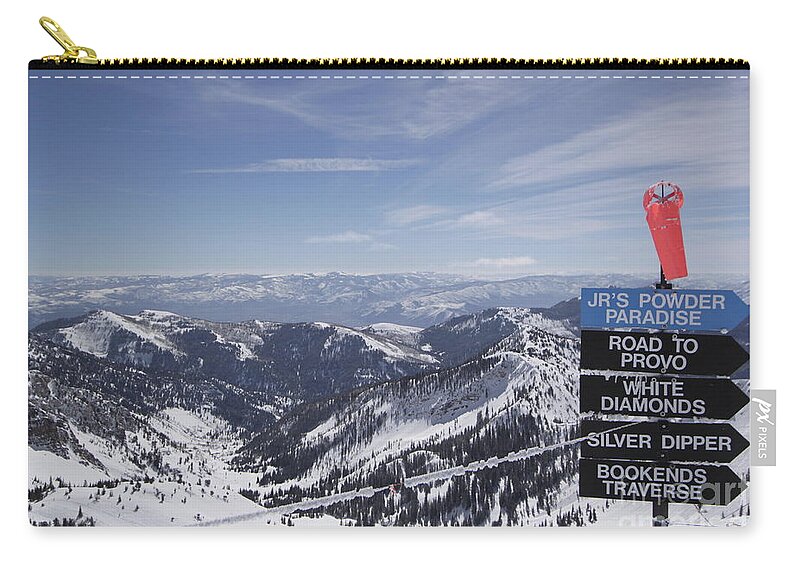 Snowbird Ski Resort Zip Pouch featuring the photograph Mineral Basin by Adam Jewell