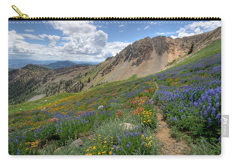 Wildflower Zip Pouch featuring the photograph Mineral Basin Wildflowers by Brett Pelletier