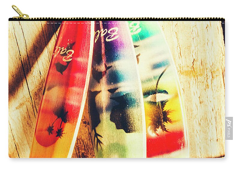 Surfing Zip Pouch featuring the photograph Miniature surfboard decorations by Jorgo Photography