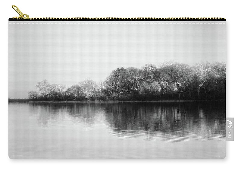 Minimalistic Zip Pouch featuring the photograph Minimalistic nature - black and white by Lilia D