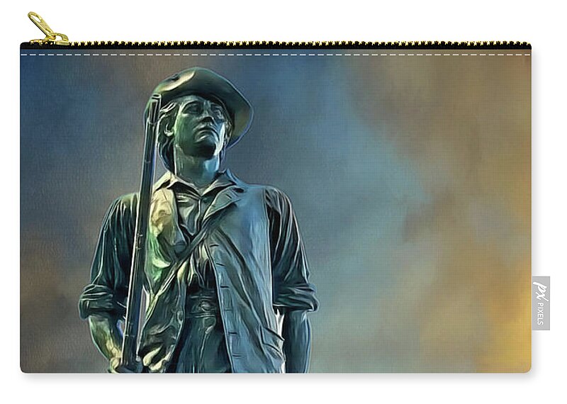 American Zip Pouch featuring the photograph Minuteman by Maria Coulson