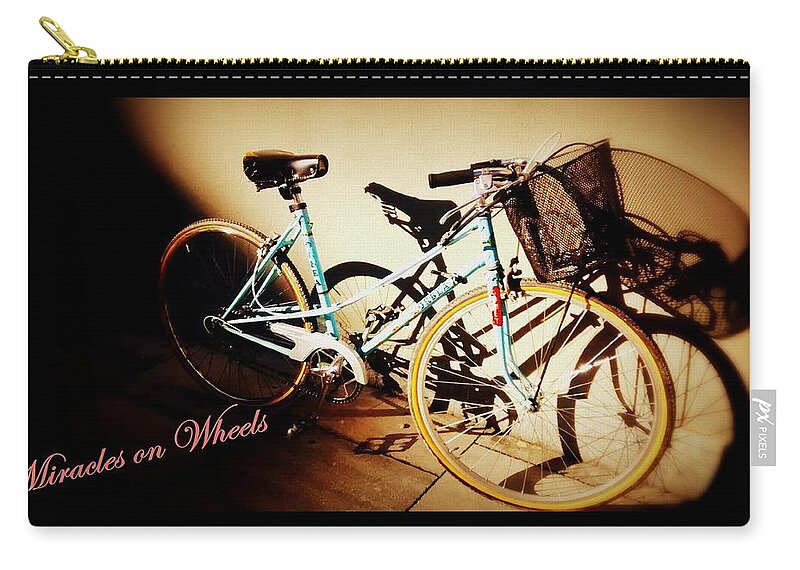 Bike Zip Pouch featuring the photograph Miracles on Wheels by Nieve Andrea