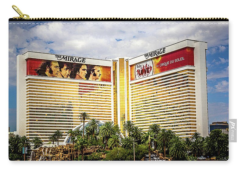 Vegas Zip Pouch featuring the photograph Mirage Beatles by Perry Webster
