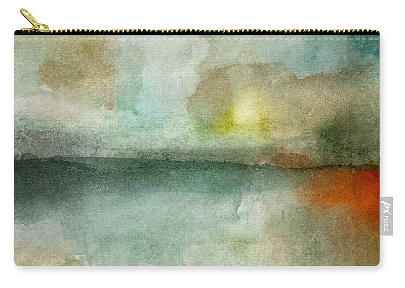 Abstract Zip Pouch featuring the painting Still Clearing by Vesna Antic