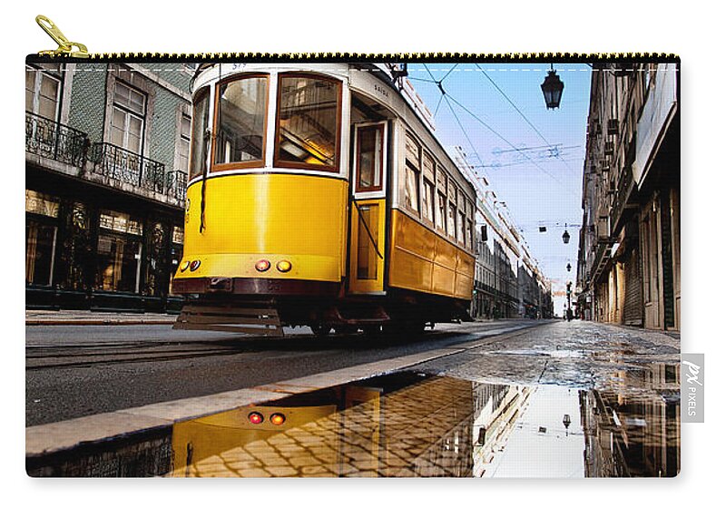 Lisbon Zip Pouch featuring the photograph Mirror by Jorge Maia